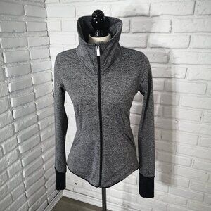 Kismet Ladies Size Medium Grey w/Black Trim Fleece Lined Fitted Exercise Jacket